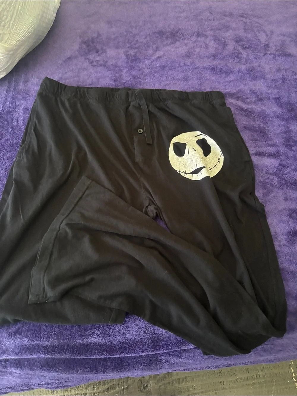 Disney Black Men's Joggers with Cream Skull Graphic